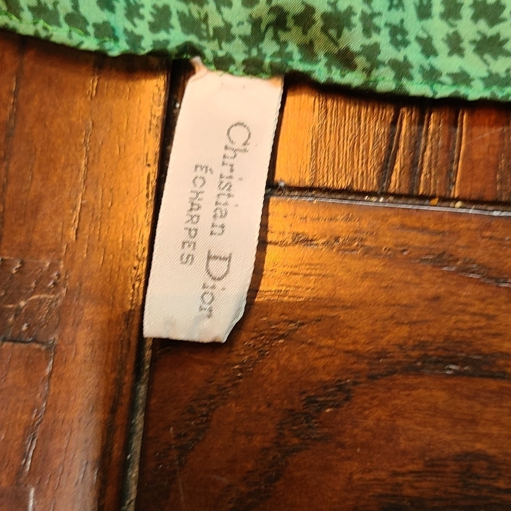 Christian Dior Autumn Green Hues Violet Floral Paisley Silk Scarf - Picture 4 of 11